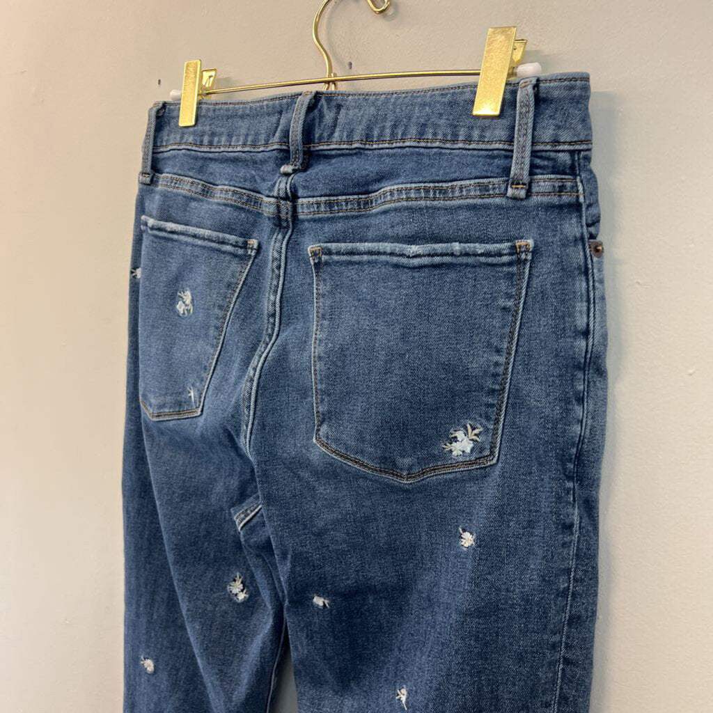 Abercrombie and Fitch Dark Wash Embroidered Flower Simone Jeans 29