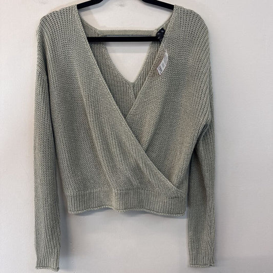 Moon and Madison Green Knit V Neck Sweater Top Small