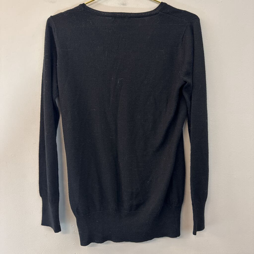 Harve Bernard Black Long Sleeve Sweater Top Large