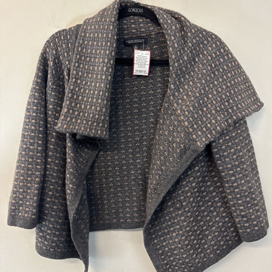 Banana Republic Grey/ Brown Knit Open Front Sweater Medium