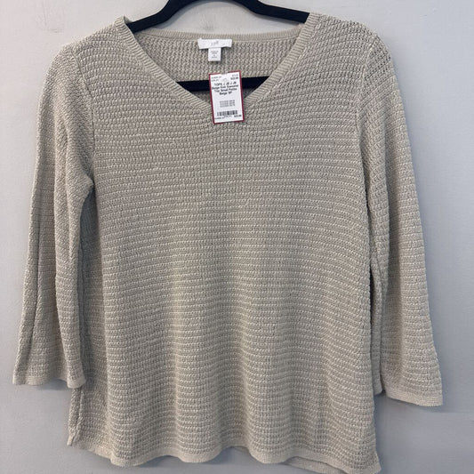 J Jill Beige Knit Sweater Top Small Petite