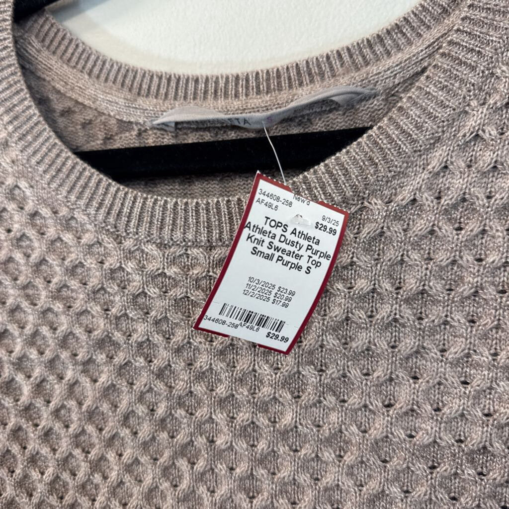 Athleta Dusty Purple Knit Sweater Top Small