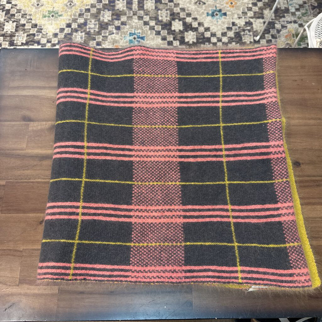 Yellow/ Grey/ Pink Plaid Scarf