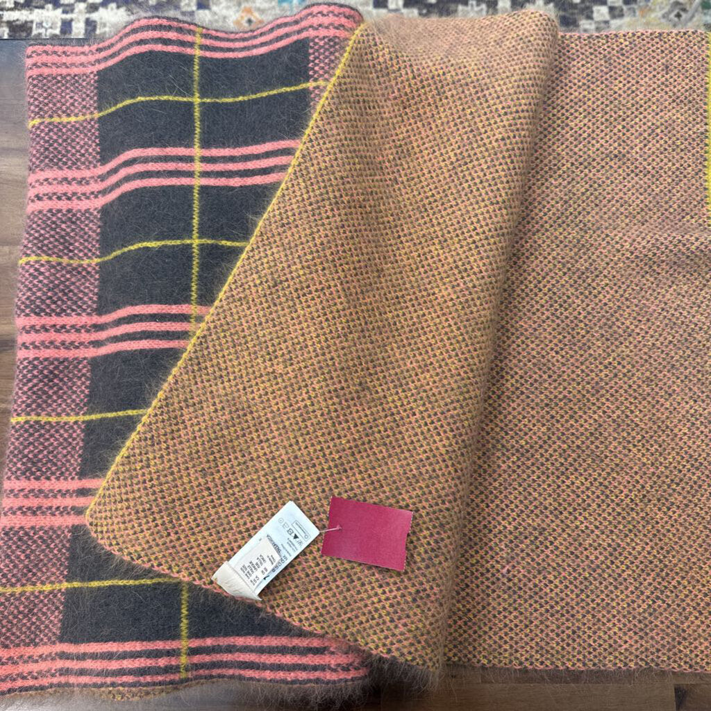 Yellow/ Grey/ Pink Plaid Scarf