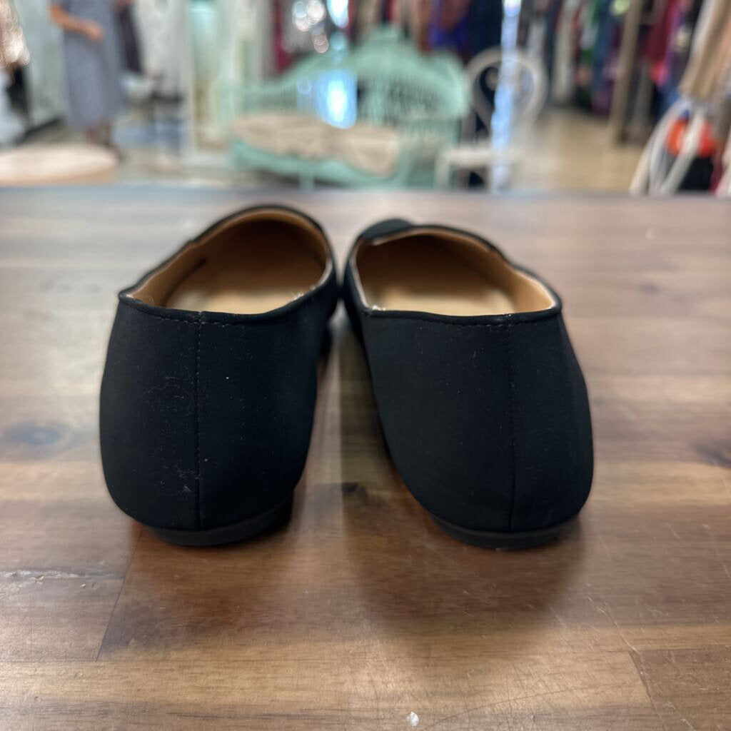 Madden Girl Black Suede Point Toe Flats 7