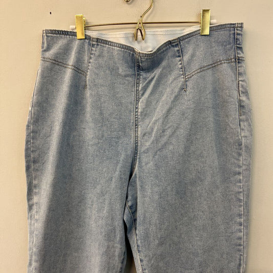 Knox Rose Light Wash Pull On Flare Leg Jeans 16