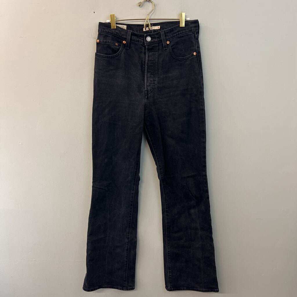 Levi Black Denim Ribcage Boot Jeans 28