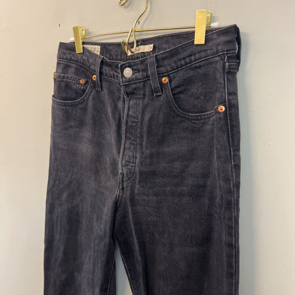 Levi Black Denim Ribcage Boot Jeans 28
