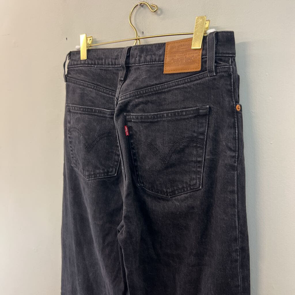 Levi Black Denim Ribcage Boot Jeans 28