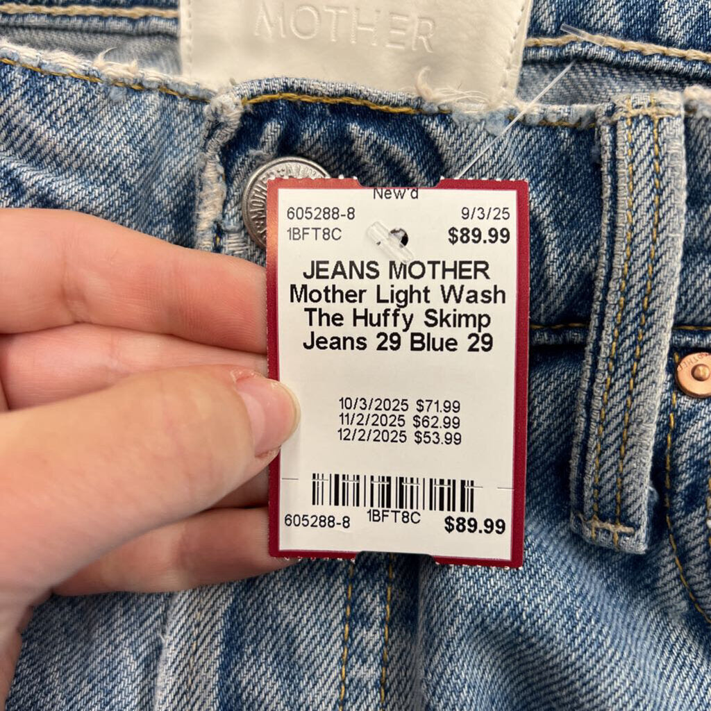 Mother Light Wash The Huffy Skimp Jeans 29