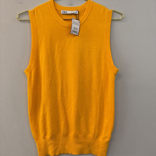 Zara Yellow Knit Tank Top Large
