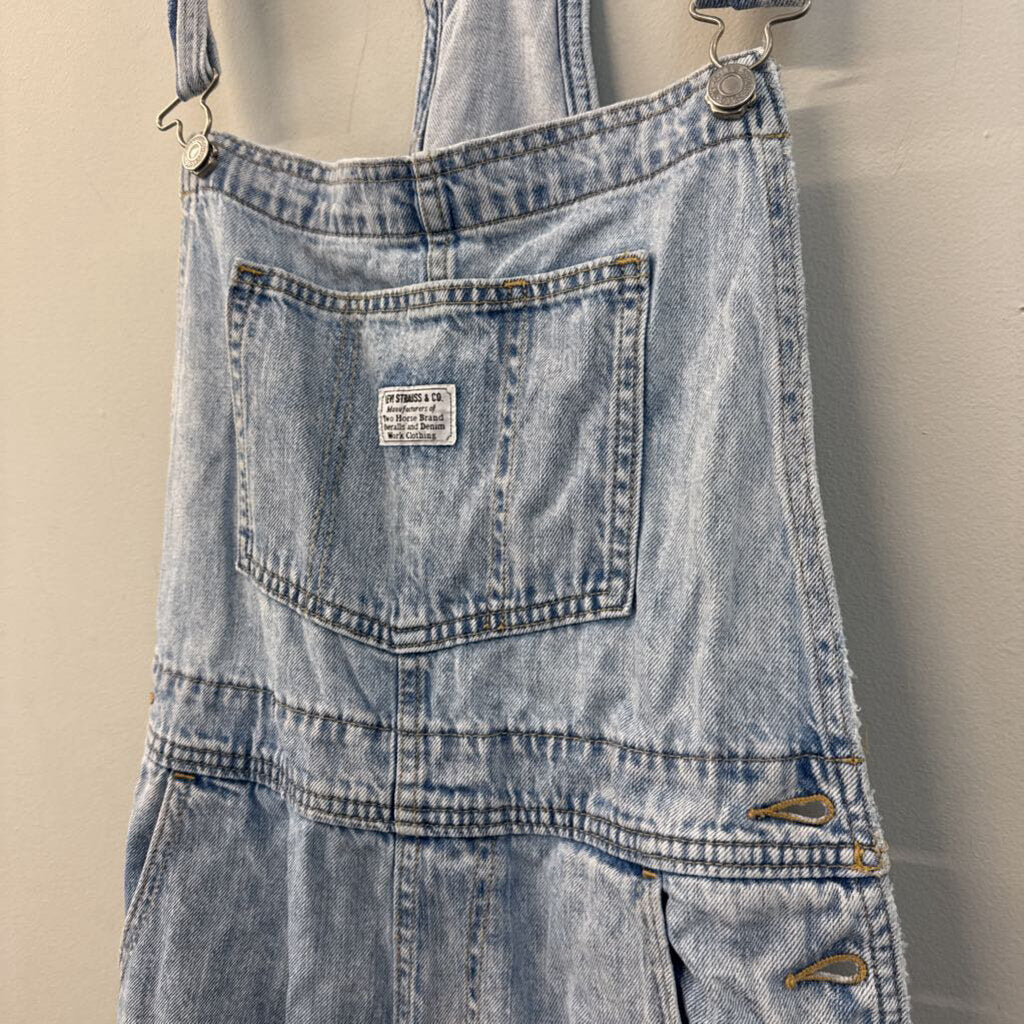 Levi Light Wash Denim Shorts Overalls Medium