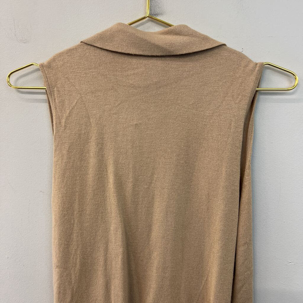 Ann Taylor Brown Sleeveless V Neck Top Medium