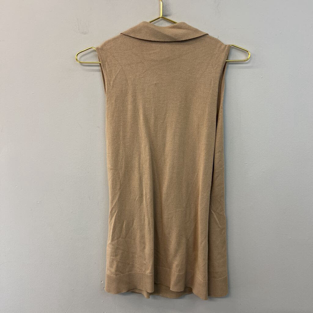 Ann Taylor Brown Sleeveless V Neck Top Medium