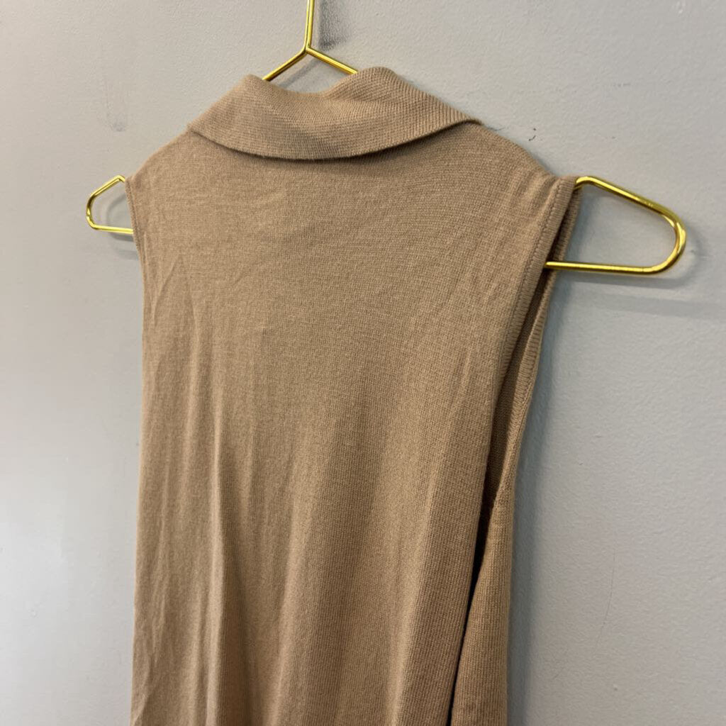 Ann Taylor Brown Sleeveless V Neck Top Medium