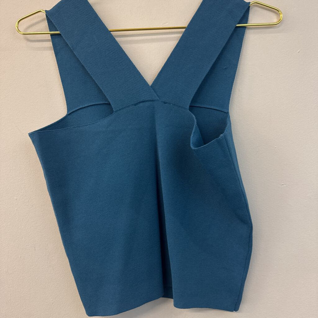 House of Harlow Blue Cropped Tank Top Medium