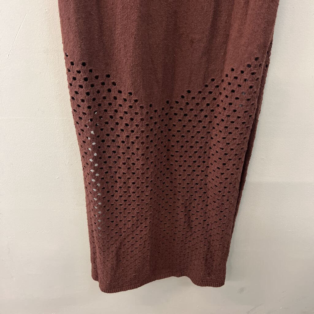 Zara Brown Knit Tie Strap Maxi Dress Medium