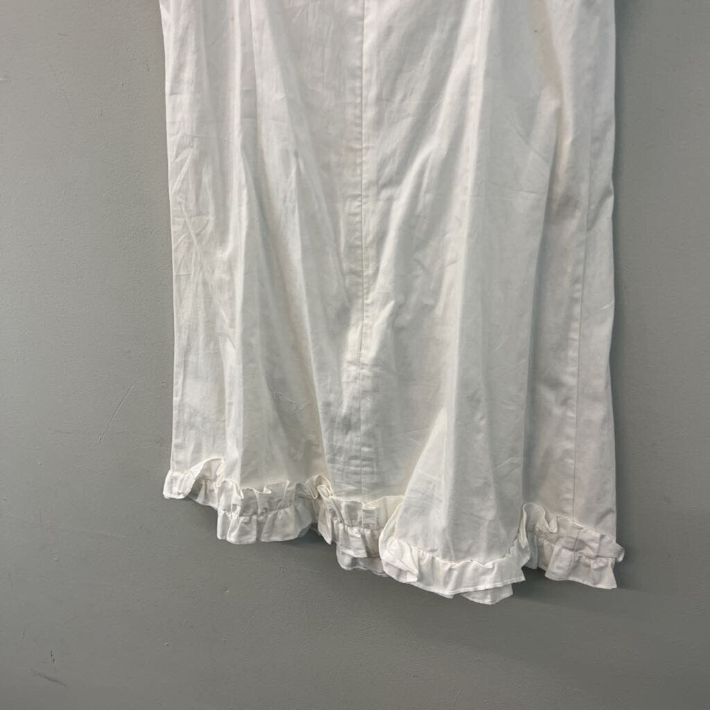White Ruffle Strap Dress Medium