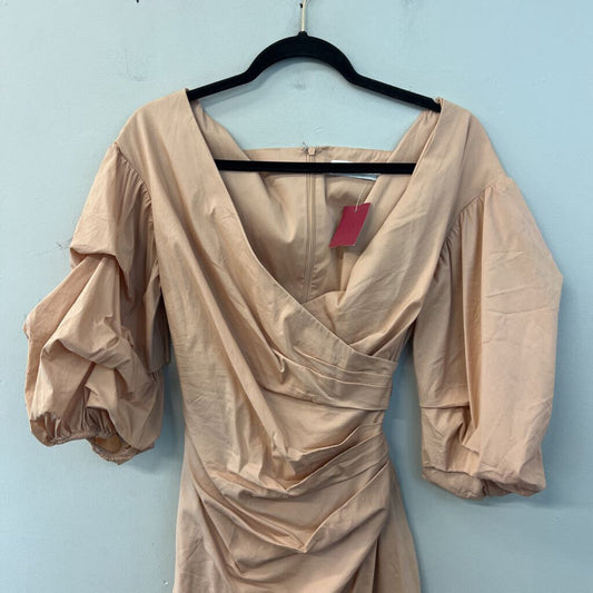ASTR Light Brown Long Puff Sleeve Dress Medium