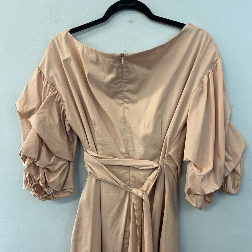 ASTR Light Brown Long Puff Sleeve Dress Medium
