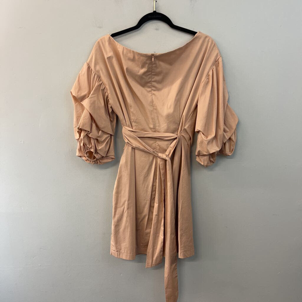 ASTR Light Brown Long Puff Sleeve Dress Medium
