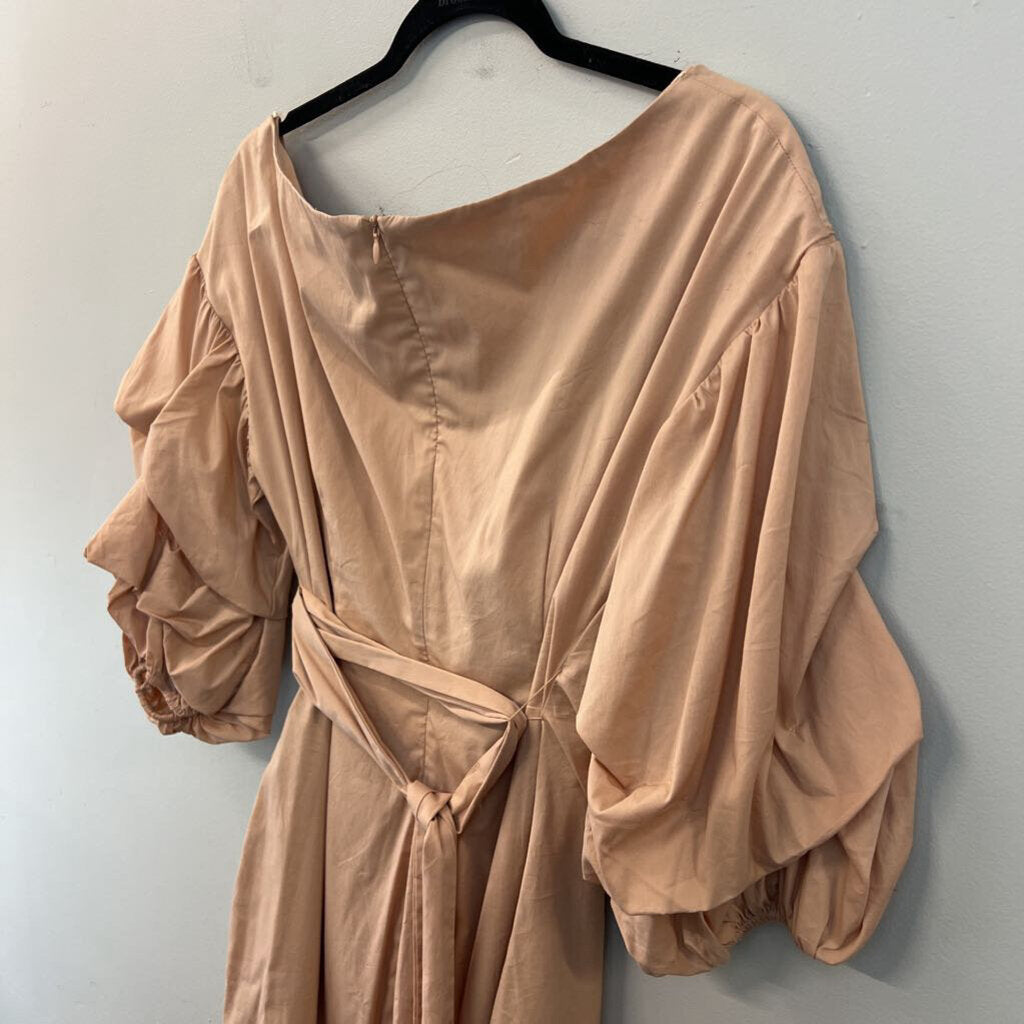 ASTR Light Brown Long Puff Sleeve Dress Medium