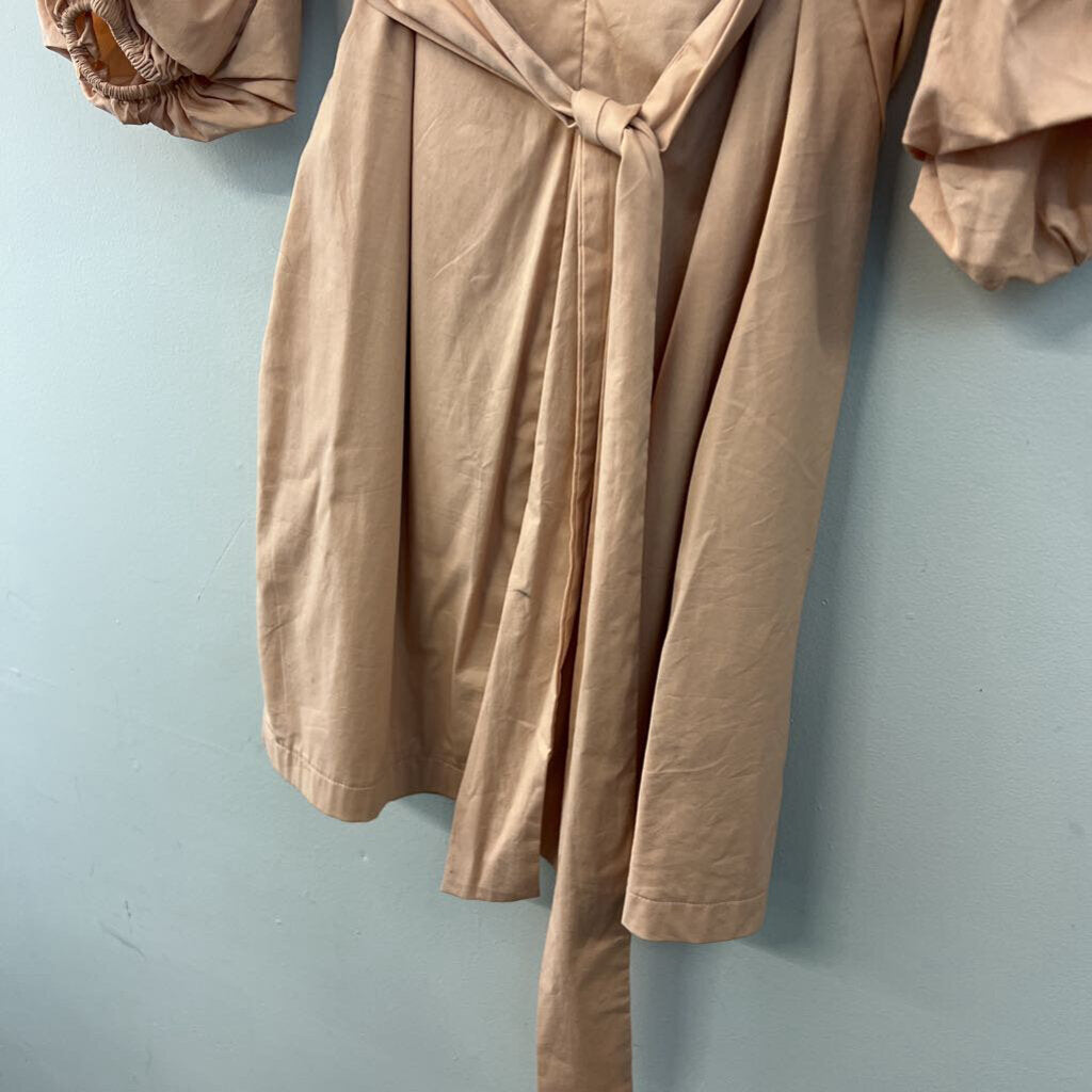 ASTR Light Brown Long Puff Sleeve Dress Medium