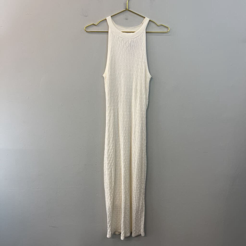 House of Harlow Cream Knit High Neck Midi Dress Extra Small