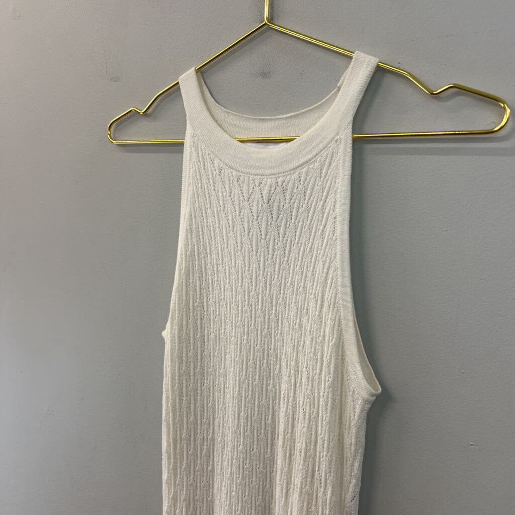 House of Harlow Cream Knit High Neck Midi Dress Extra Small