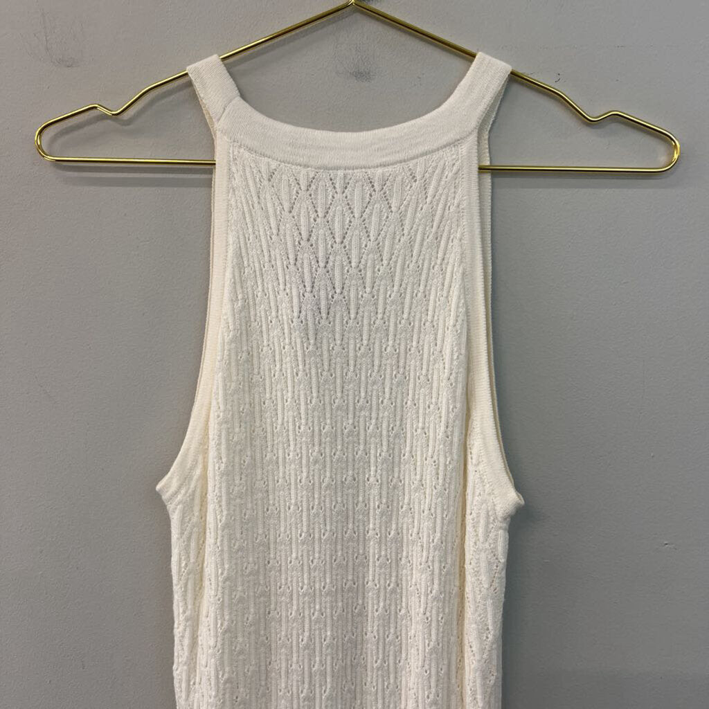 House of Harlow Cream Knit High Neck Midi Dress Extra Small