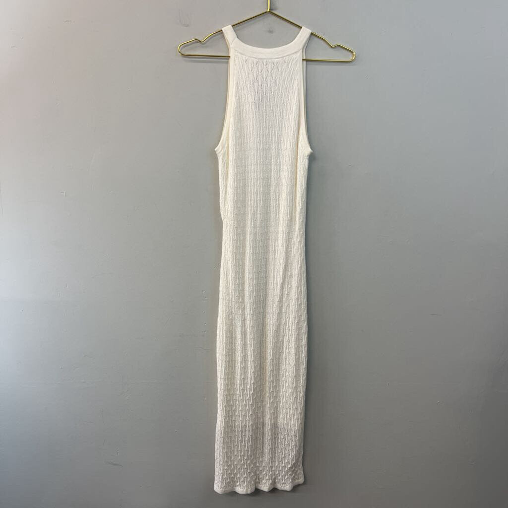 House of Harlow Cream Knit High Neck Midi Dress Extra Small