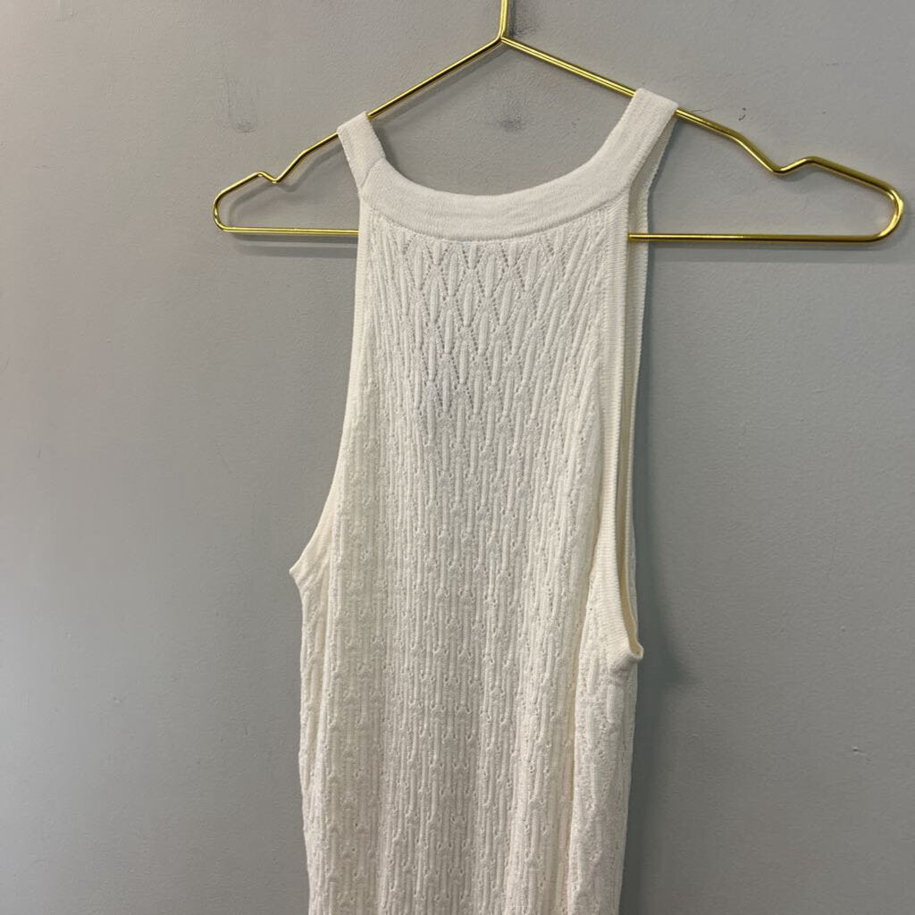 House of Harlow Cream Knit High Neck Midi Dress Extra Small