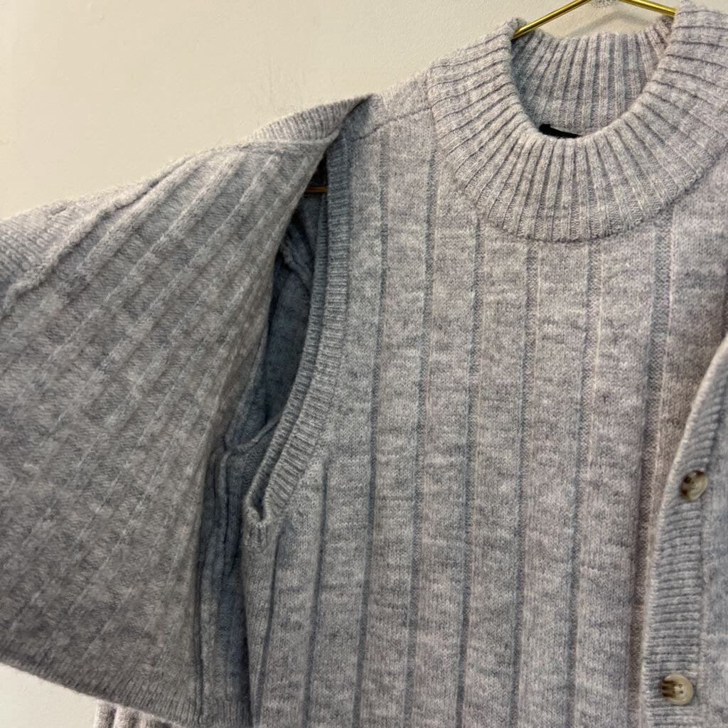 House of Harlow Grey Sweater Midi Dress/ Cardigan Set Small