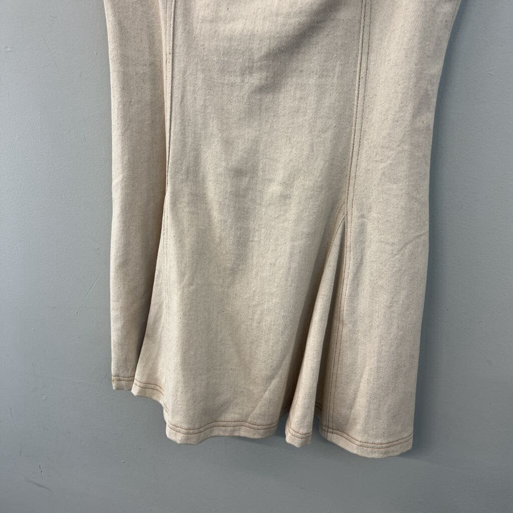 En Saison Beige Denim Sleeveless Dress Large