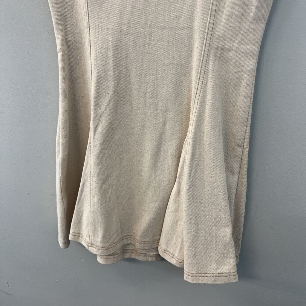 En Saison Beige Denim Sleeveless Dress Large
