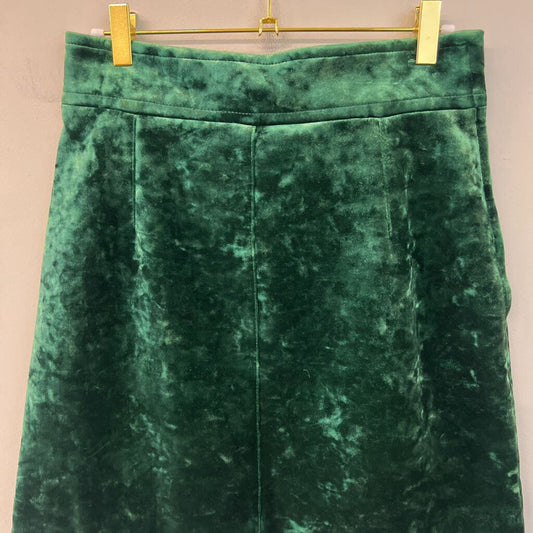 Sandro Green Crushed Velvet Skirt 3
