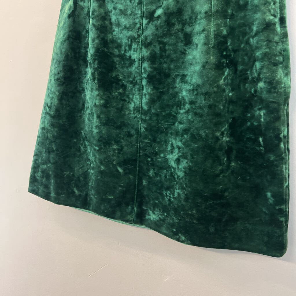 Sandro Green Crushed Velvet Skirt 3
