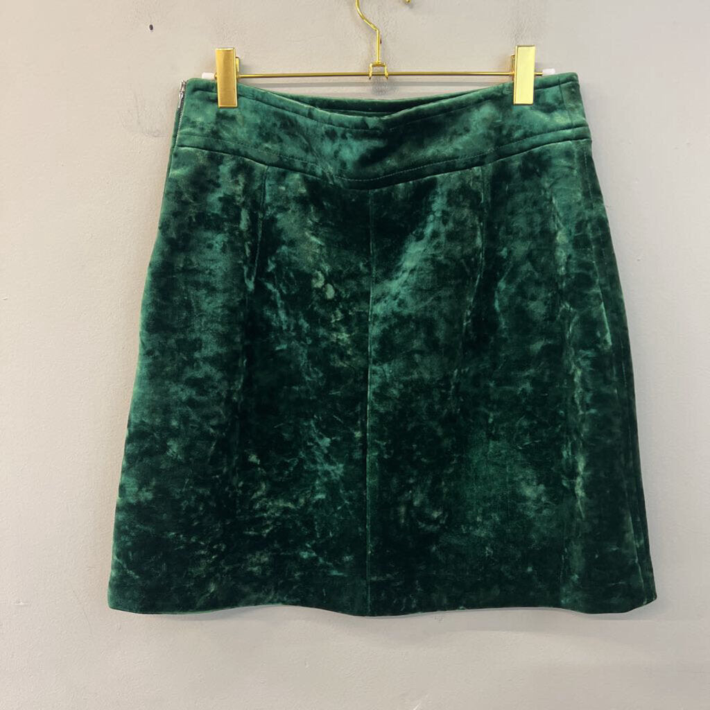 Sandro Green Crushed Velvet Skirt 3