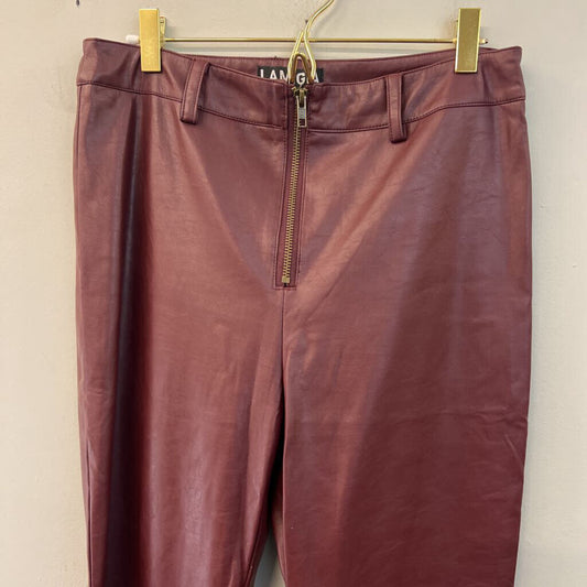 I.AM.GIA. Burgundy Faux Leather Wide Leg Pants Medium