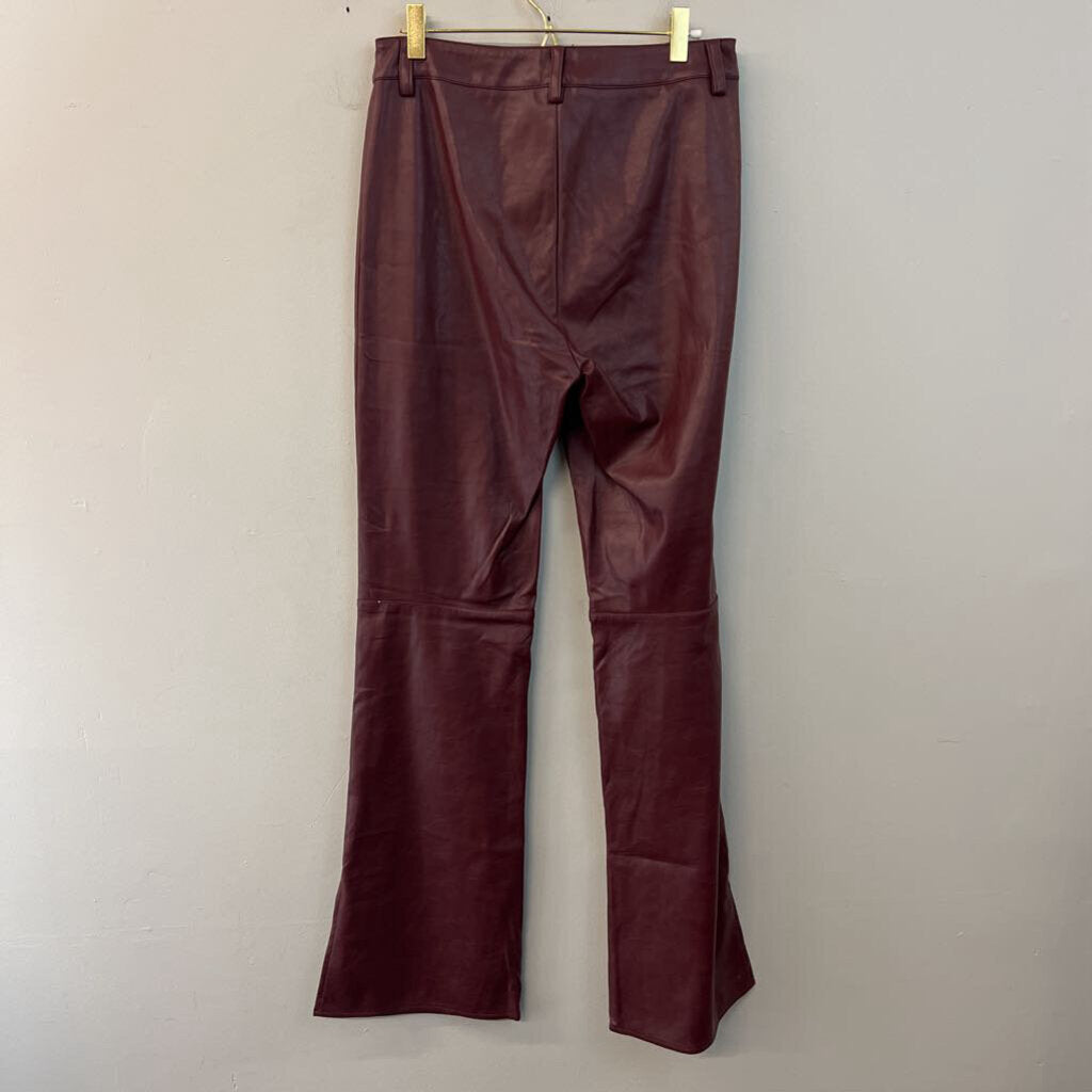 I.AM.GIA. Burgundy Faux Leather Wide Leg Pants Medium