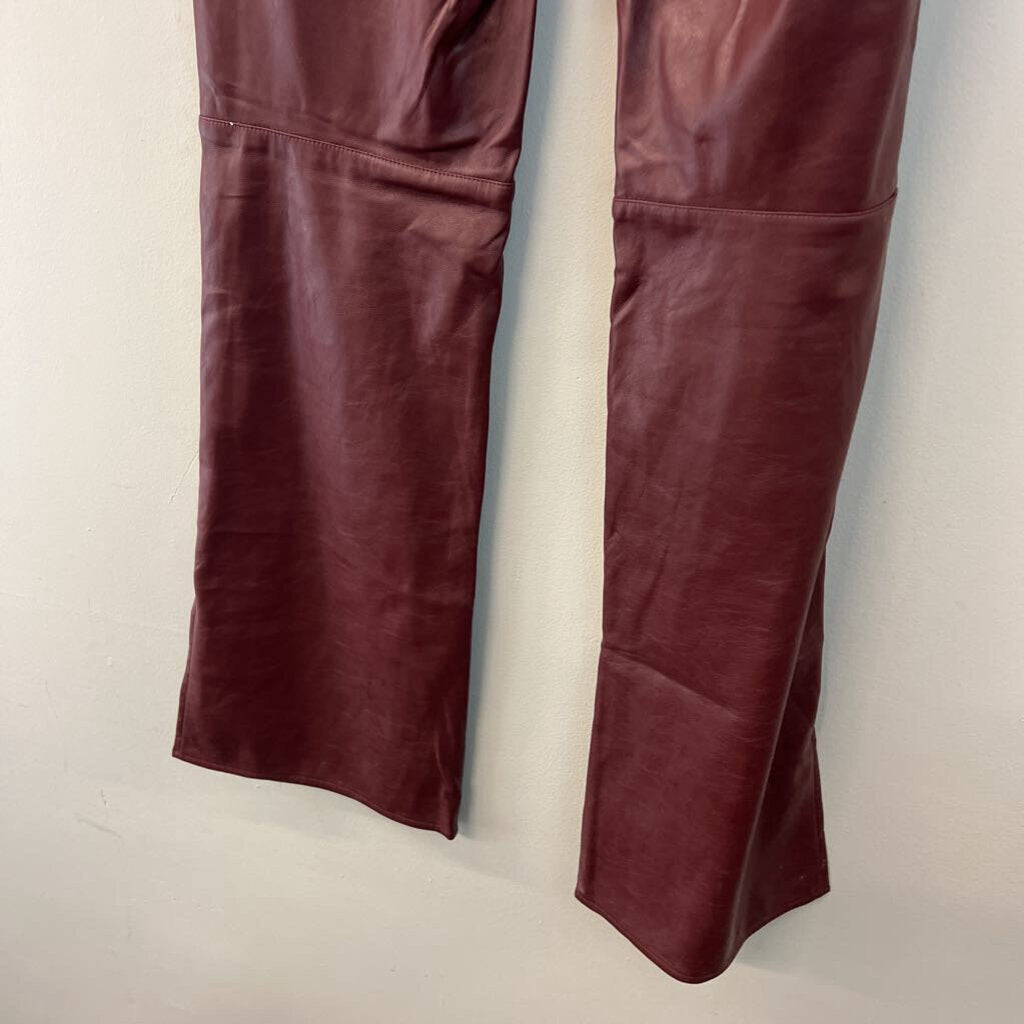I.AM.GIA. Burgundy Faux Leather Wide Leg Pants Medium
