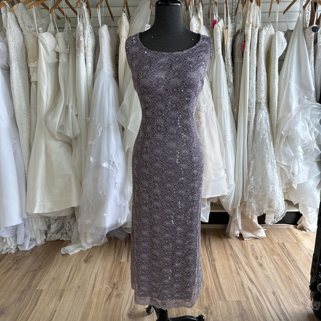 R&M Collection Dusty Purple Lace Jacket/ Long Formal Dress Set 16