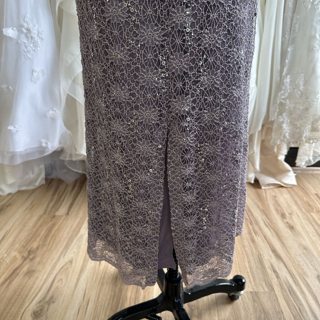 R&M Collection Dusty Purple Lace Jacket/ Long Formal Dress Set 16