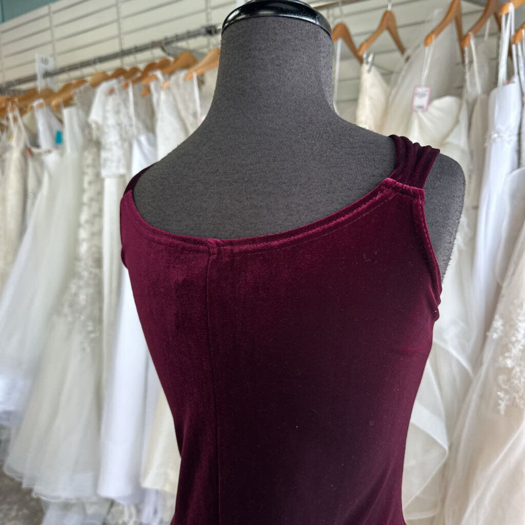 Fashion Bug Burgundy Velvet Long Formal Dress 16