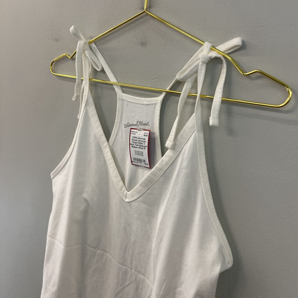 Universal Thread White V Neck Tank Bodysuit Medium