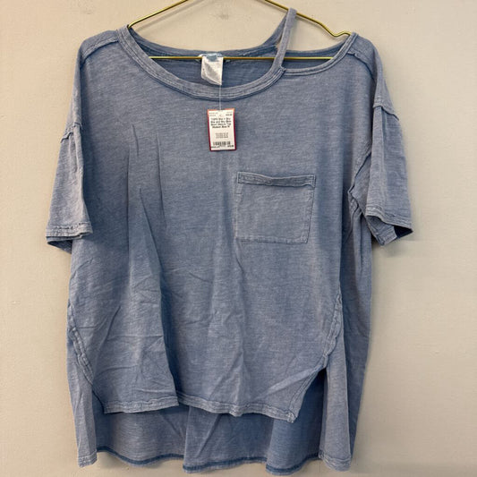 She and Sky Blue Short Sleeve Top Medium