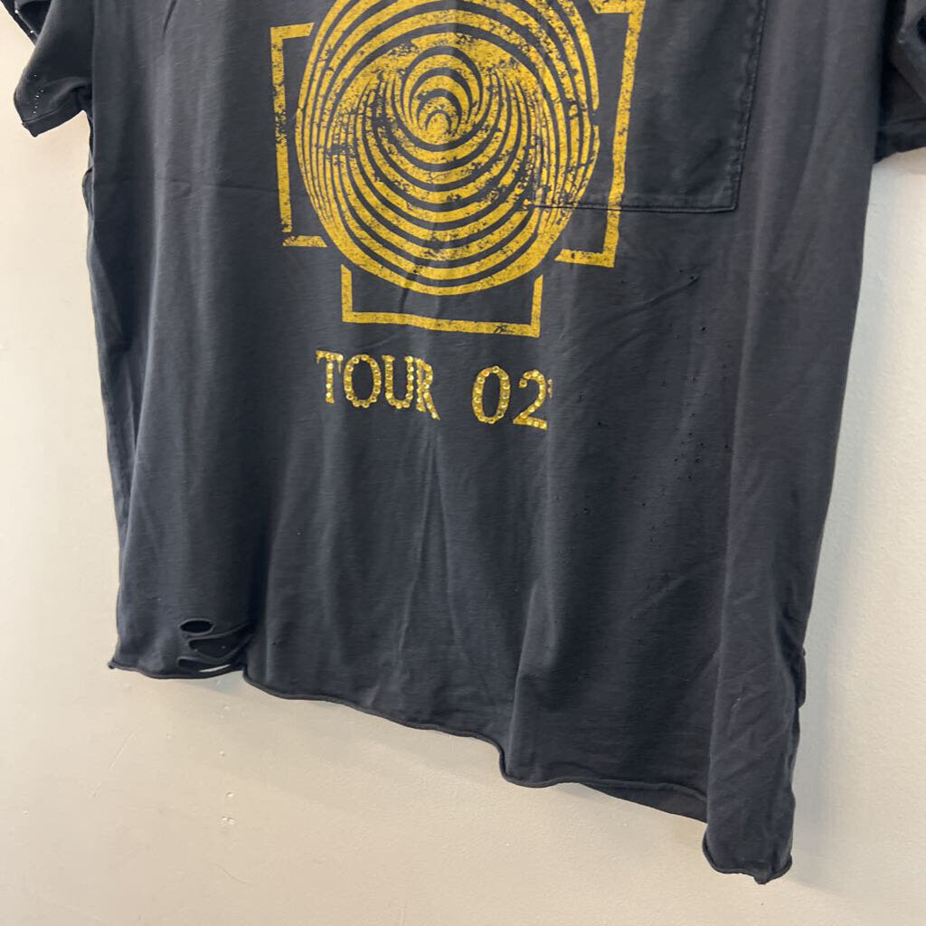 True Religion Black/ Yellow Short Sleeve Graphic Tee Large