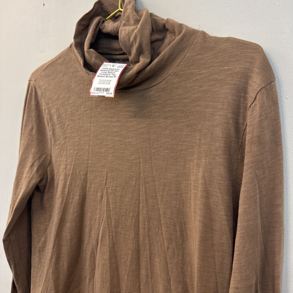 Madewell Brown Long Sleeve Turtleneck Top Medium