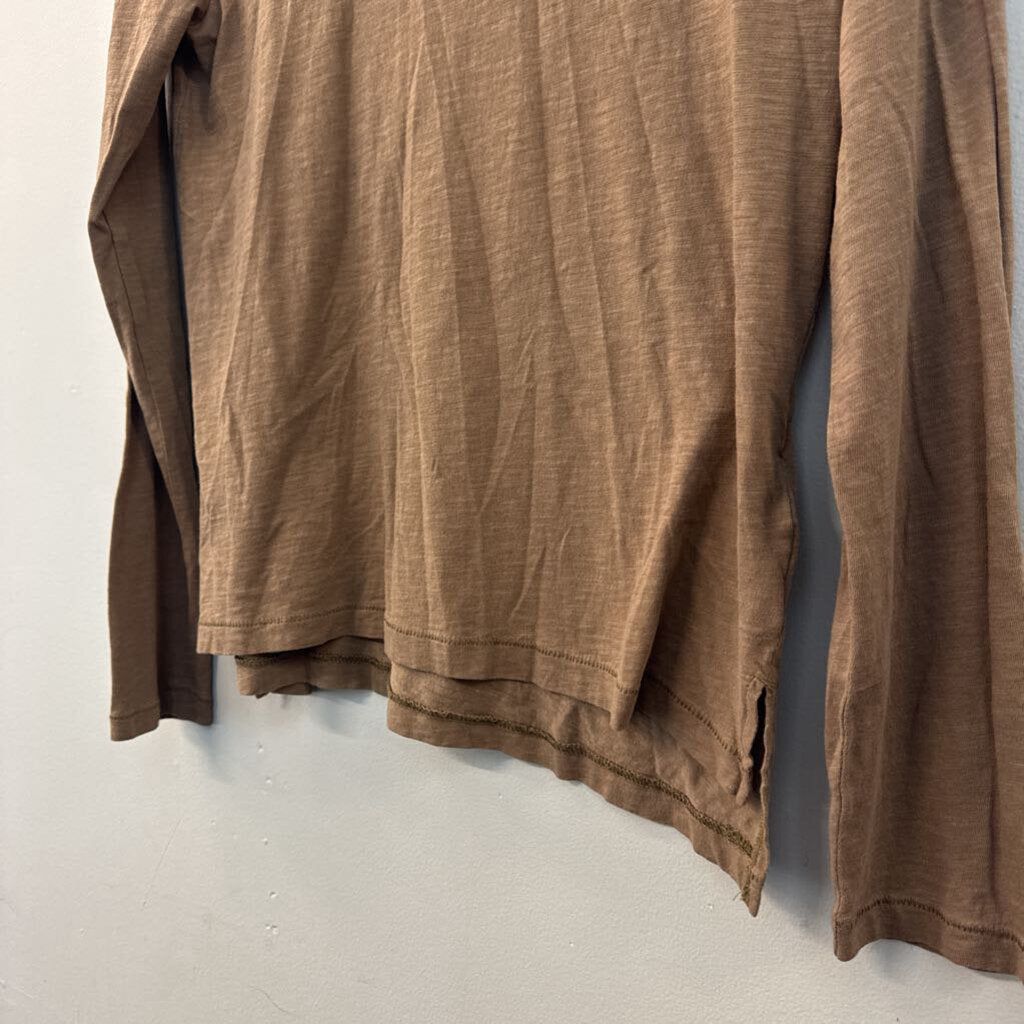 Madewell Brown Long Sleeve Turtleneck Top Medium