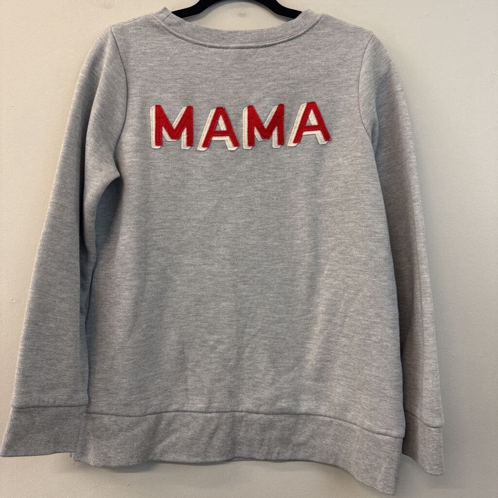 Ingrid and Isabel Grey MAMA Long Sleeve Graphic Pullover Large